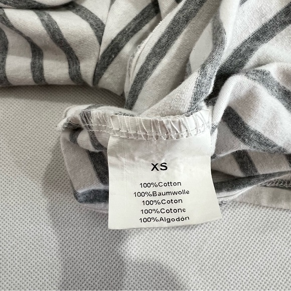 GINKANA Hooded Nursing Long Sleeve Shirt Top Size XSmall White/Gray Striped - Picture 6 of 7